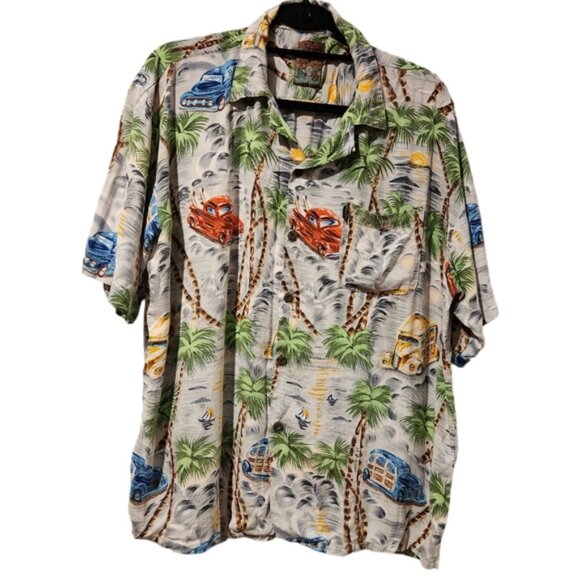 PINEAPPLE CONNECTIONS Hawaiian short sleeve button down shirt all over print XL - Picture 1 of 6